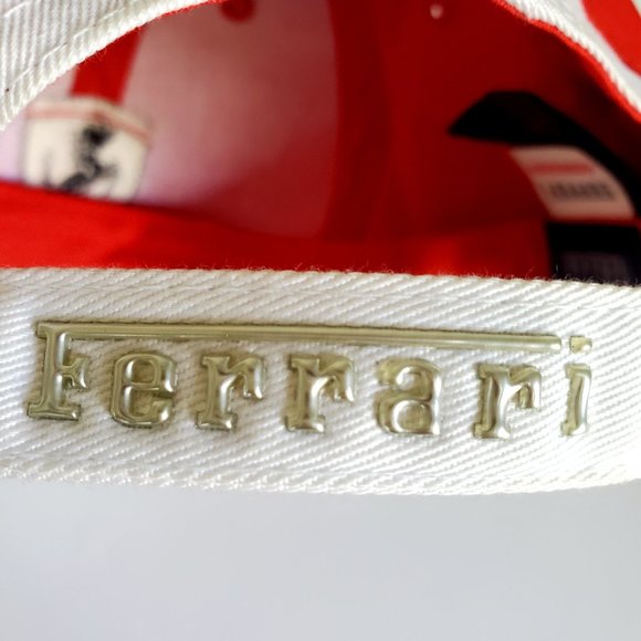 OFFICIAL FERRARI Race Cap Quality Embroidered Logo Flag Stars Academia Movie Red - Picture 7 of 10